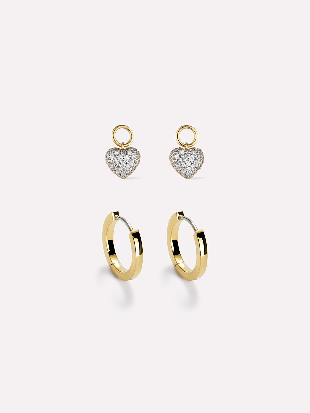 Earring Charms - Pave Heart Charm Huggies