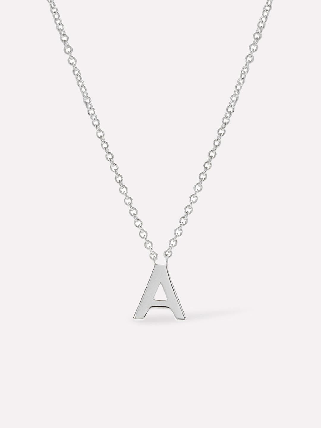 Silver Initial Necklace - Letter Necklace