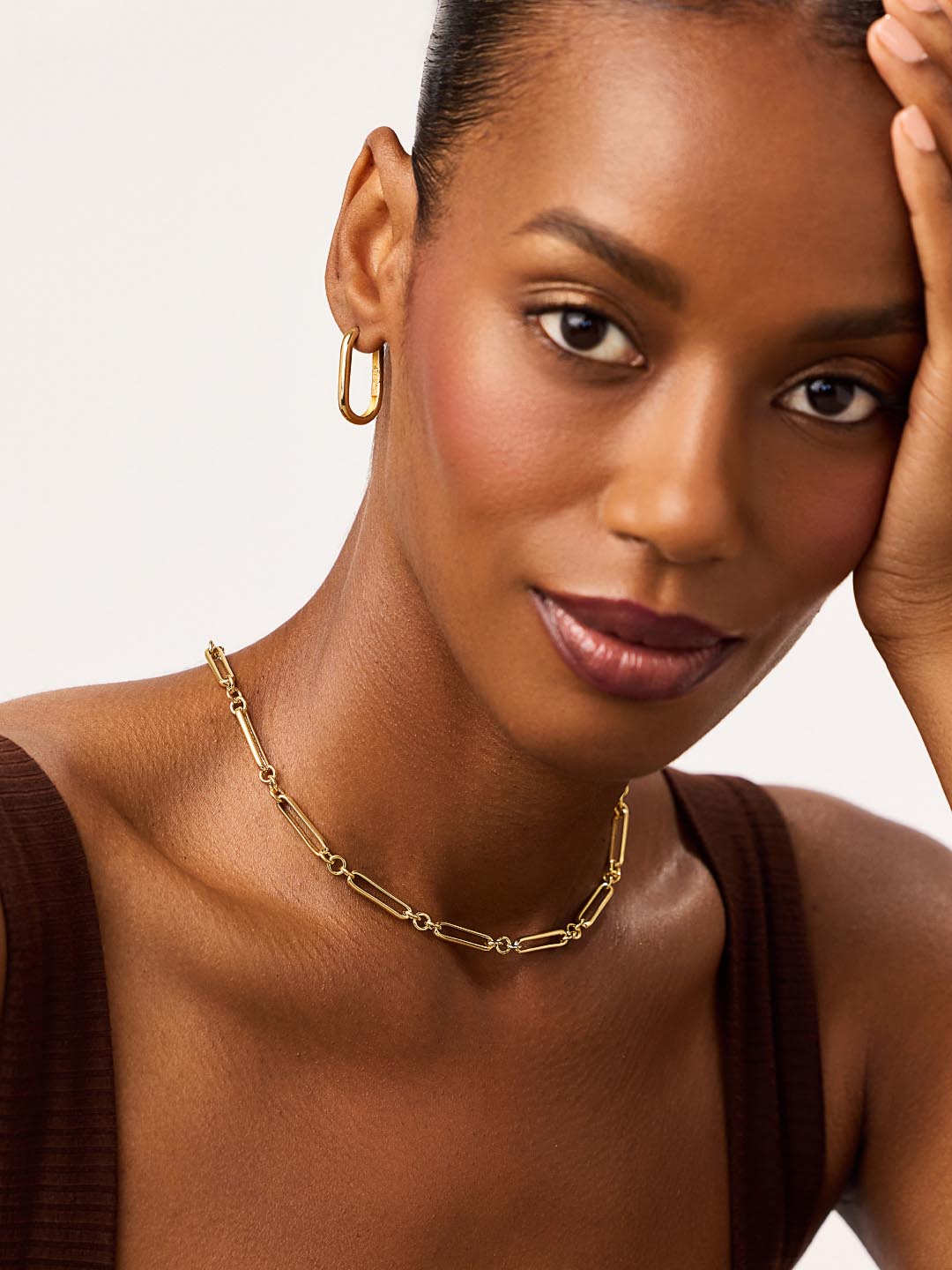 Gold Paperclip Necklace - James