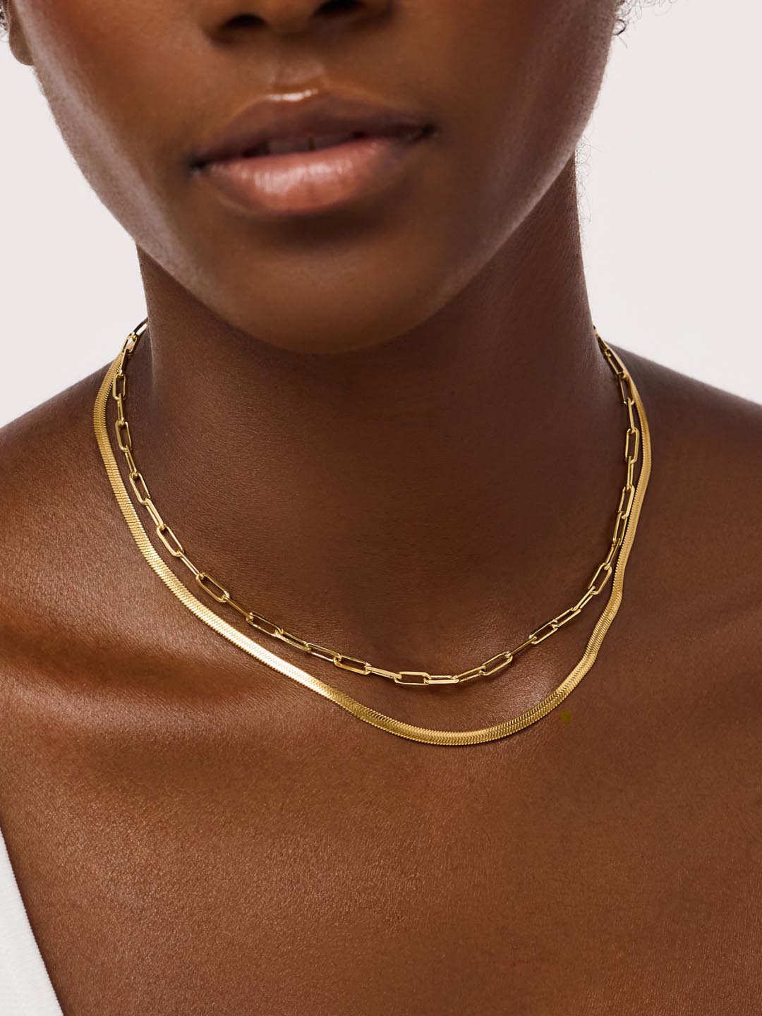 Herringbone Chain Necklace - Ina