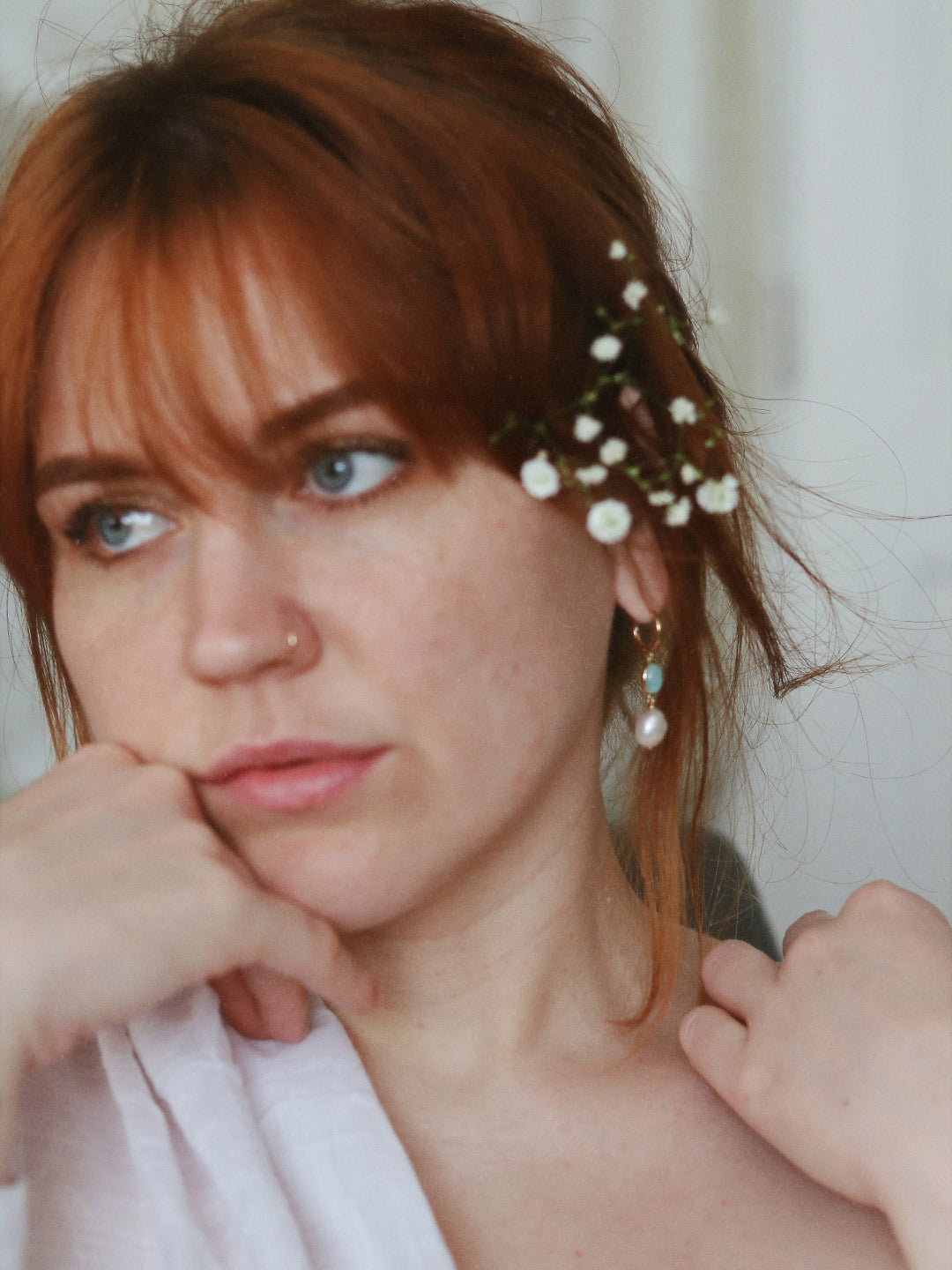 Pearl Drop Earrings - Noelle Mythical Blue