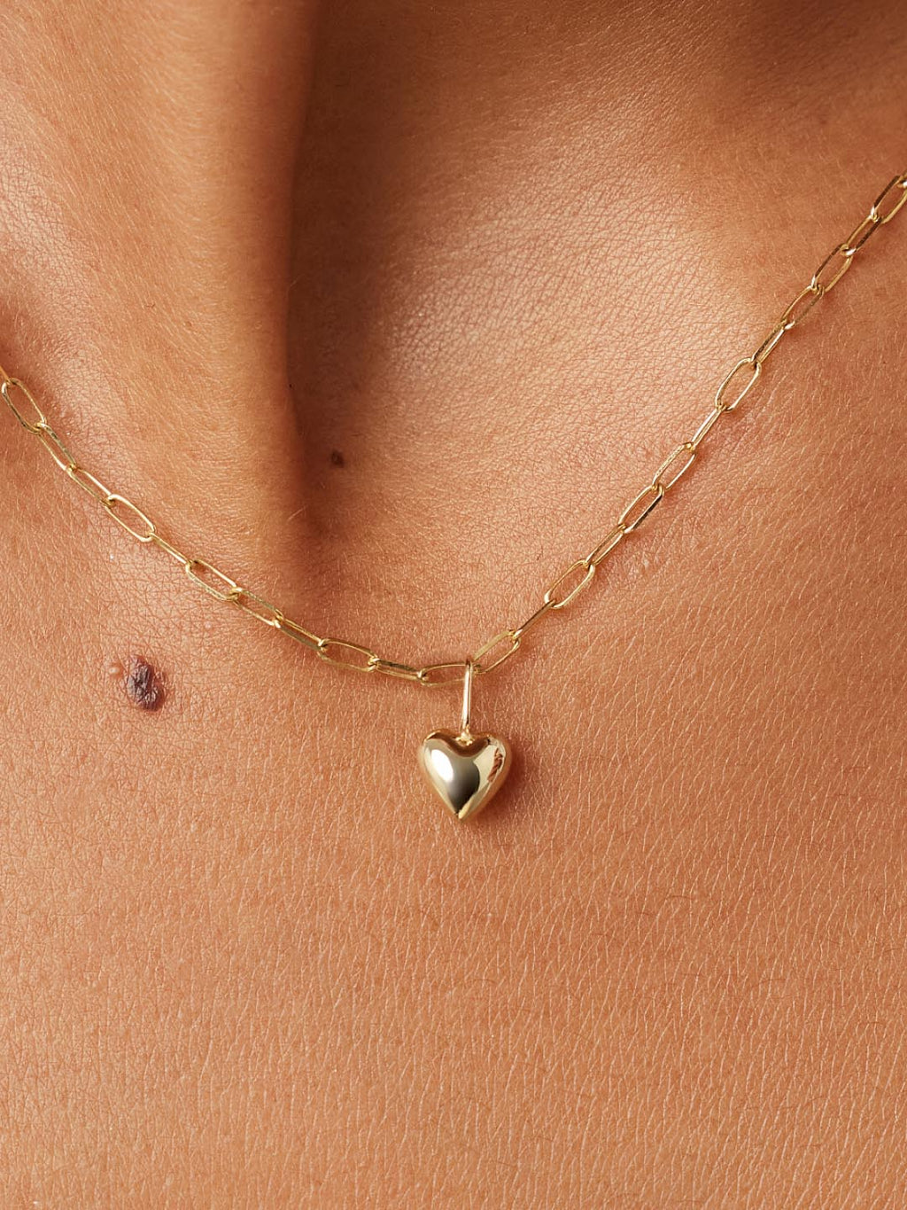 Gold Paperclip Necklace - Gold Paperclip Heart Necklace