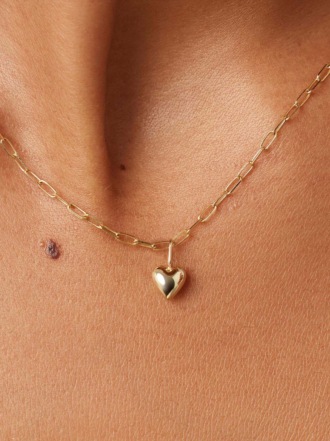 Gold Paperclip Necklace - Gold Paperclip Heart Necklace