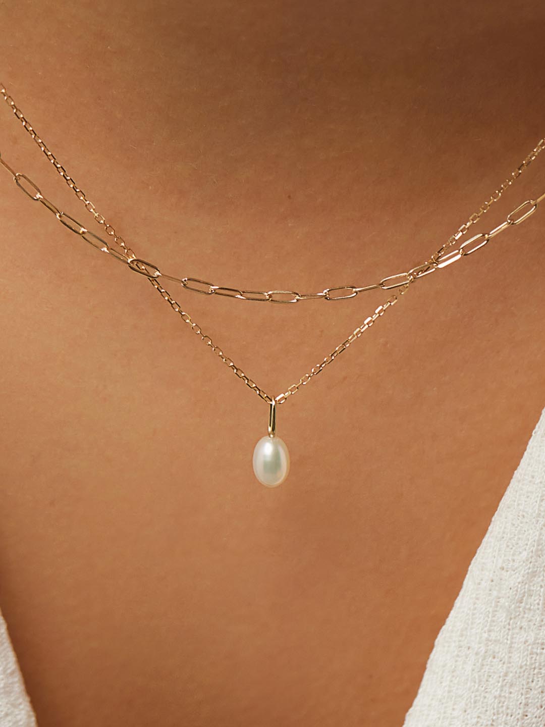 Gold Pearl Necklace - Gold Pearl Layers Set