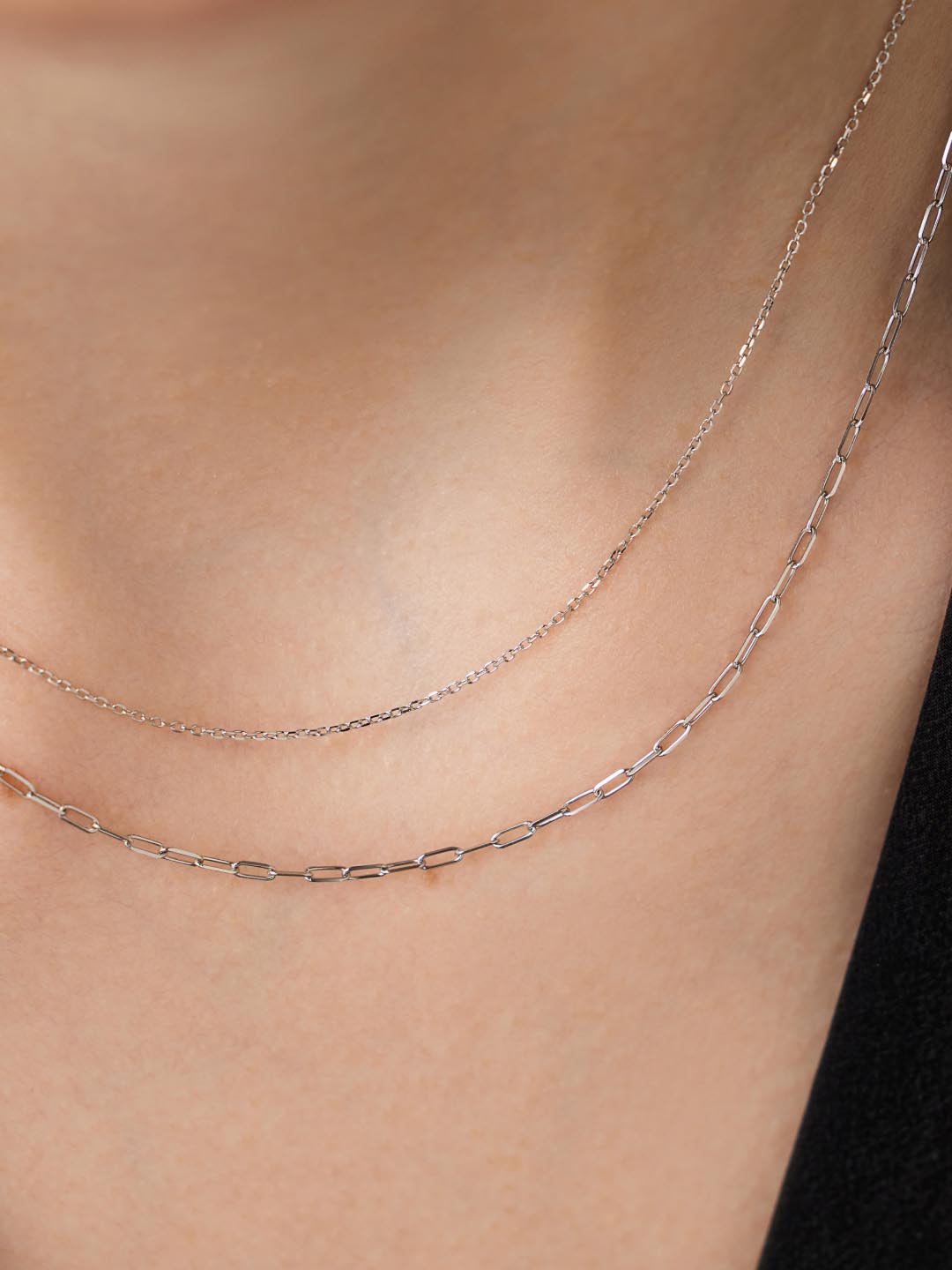Layered Necklace - White Gold Layered Necklace