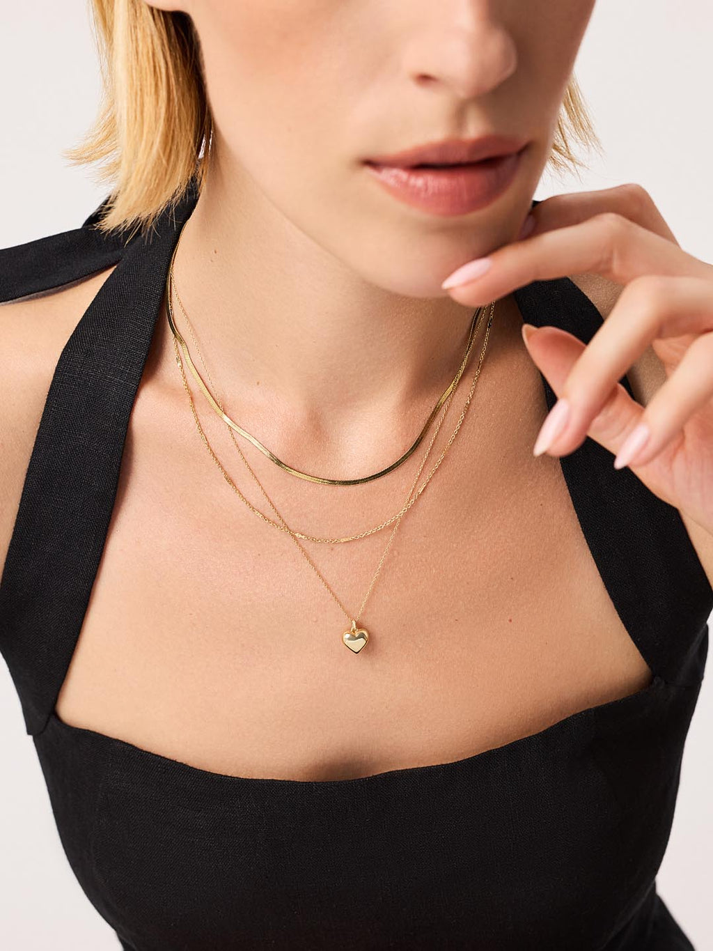 Gold Heart Necklace - Lev Small