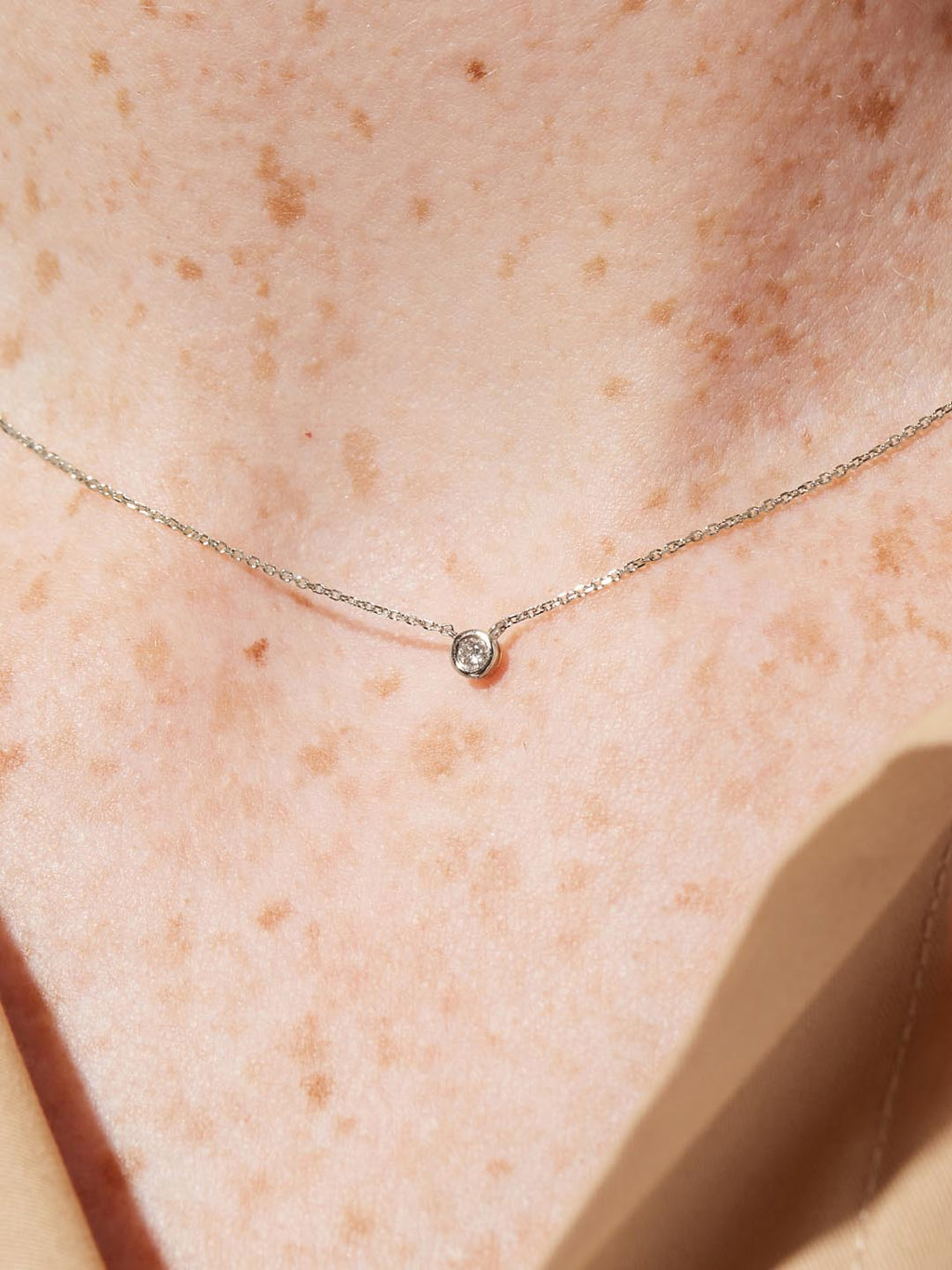 White Gold Necklace - White Gold Diamond Necklace