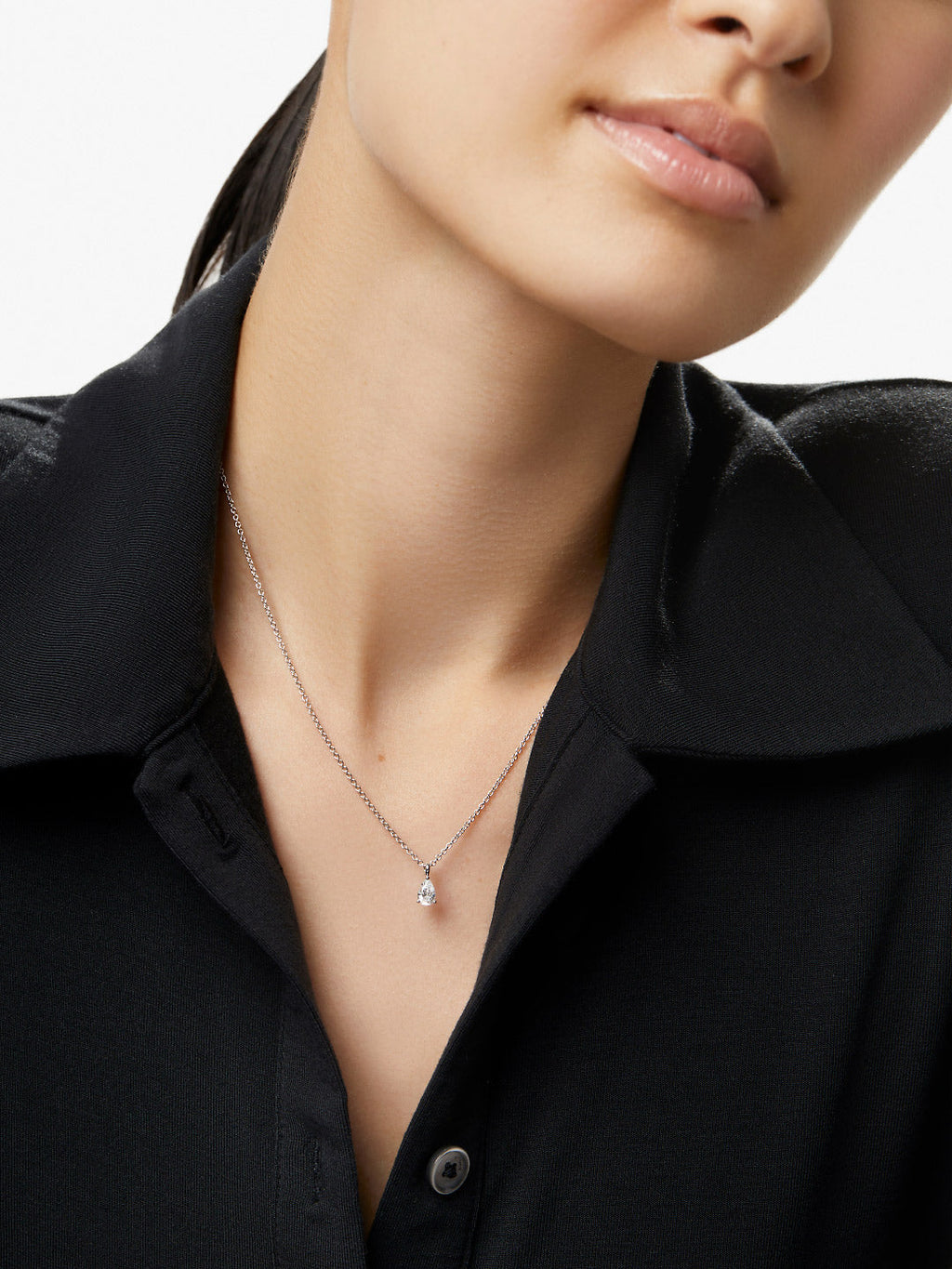 Silver Delicate Solitaire Pendant - Elise Pendant Silver