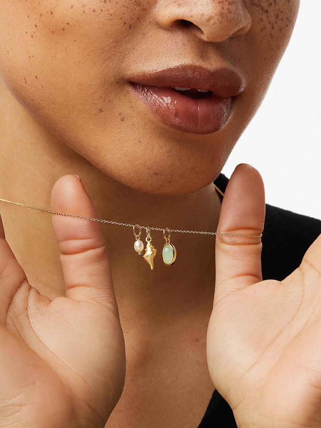 Gold Charm Necklace - Ocean