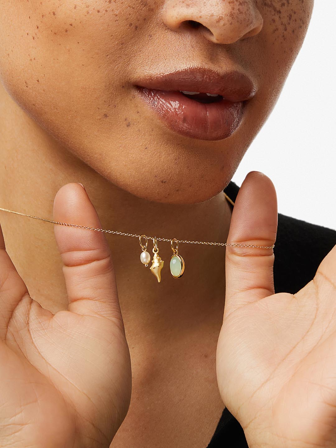 Gold Charm Necklace - Ocean