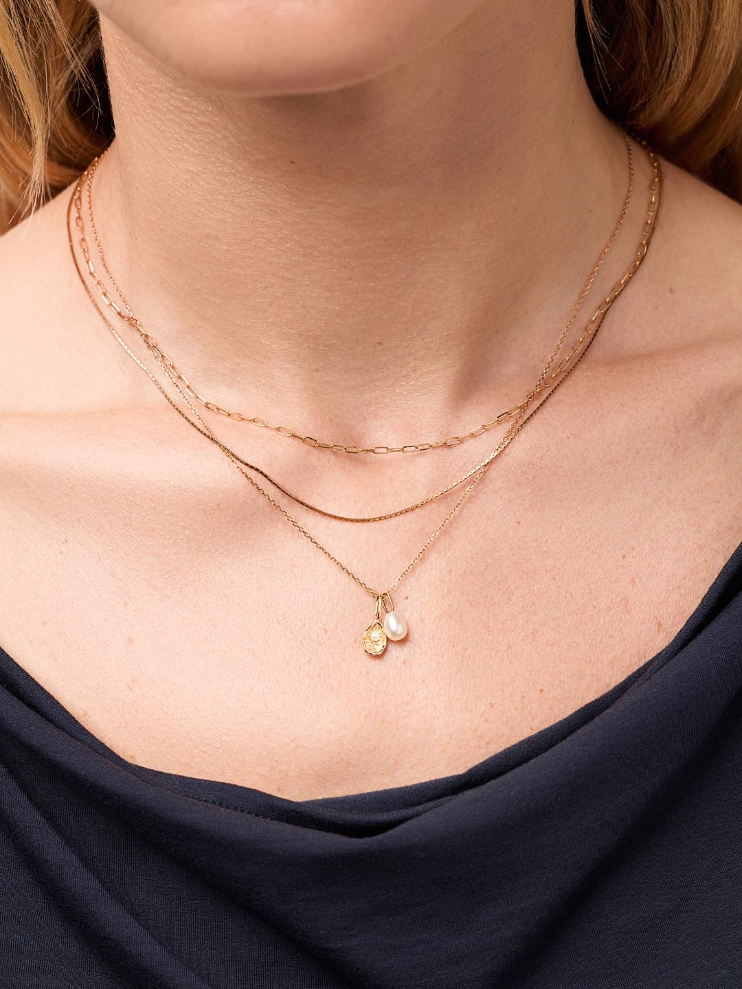 Solid Yellow Gold - Mini Oyster Charm