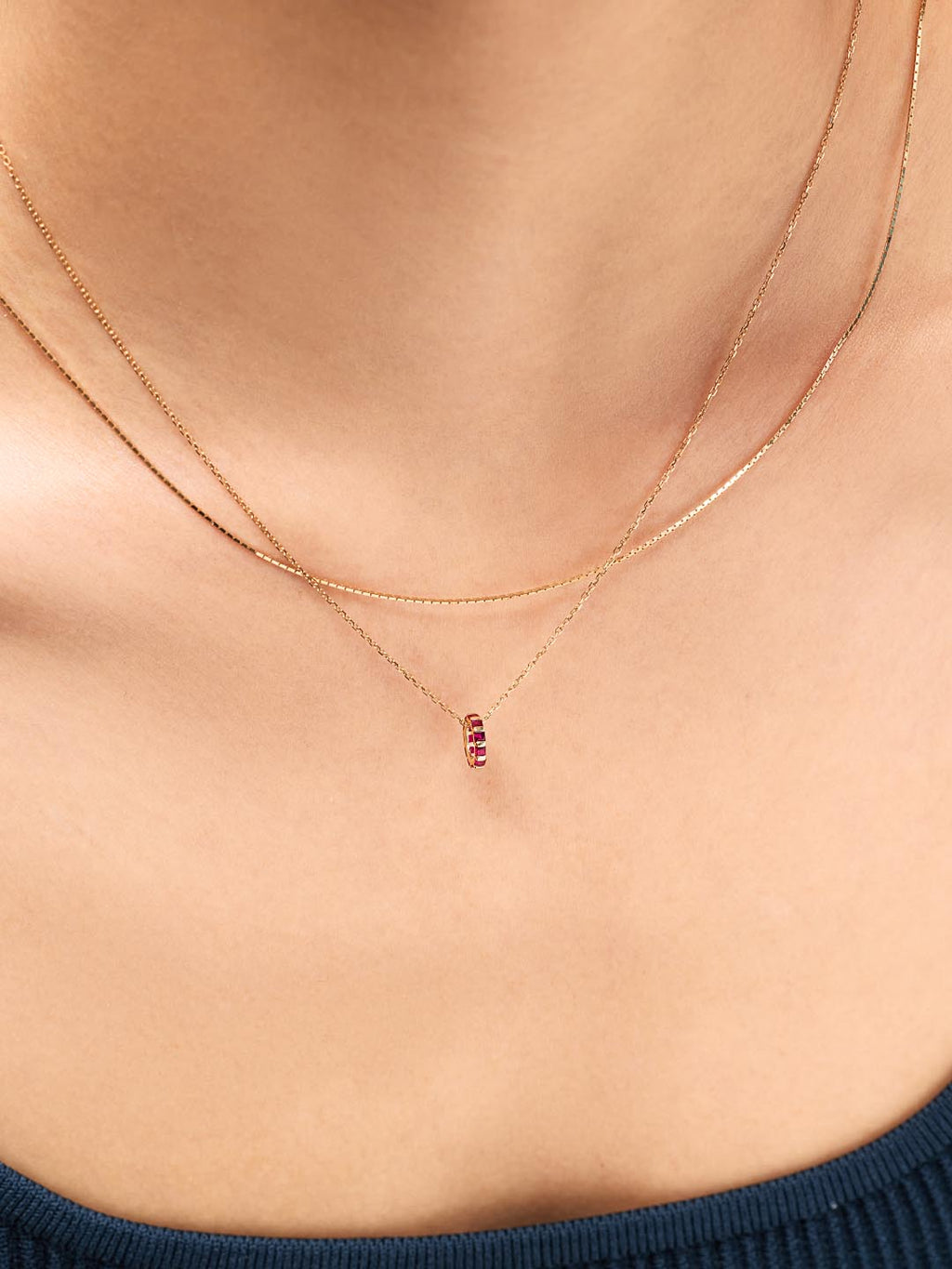 Solid Yellow Gold - Ruby Zeno Charm