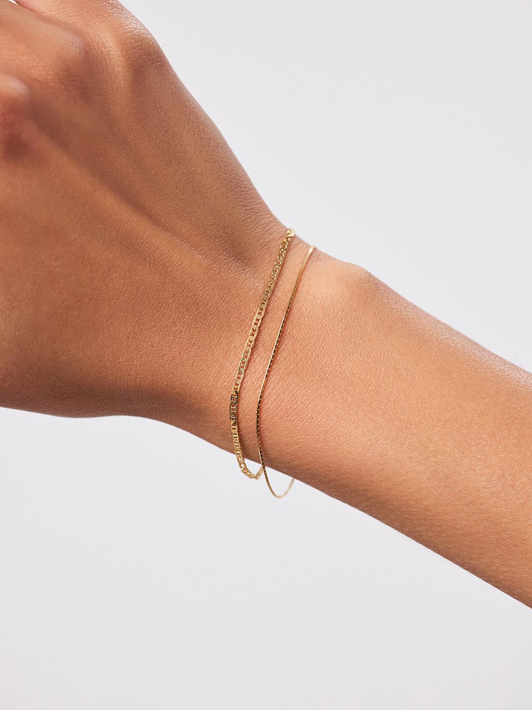 Solid Yellow Gold - Silk Chain Bracelet