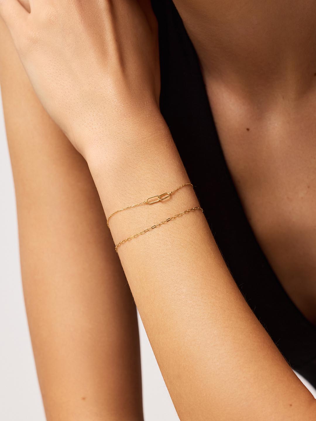 Gold Bracelet Set - Gold Link Bracelet Set