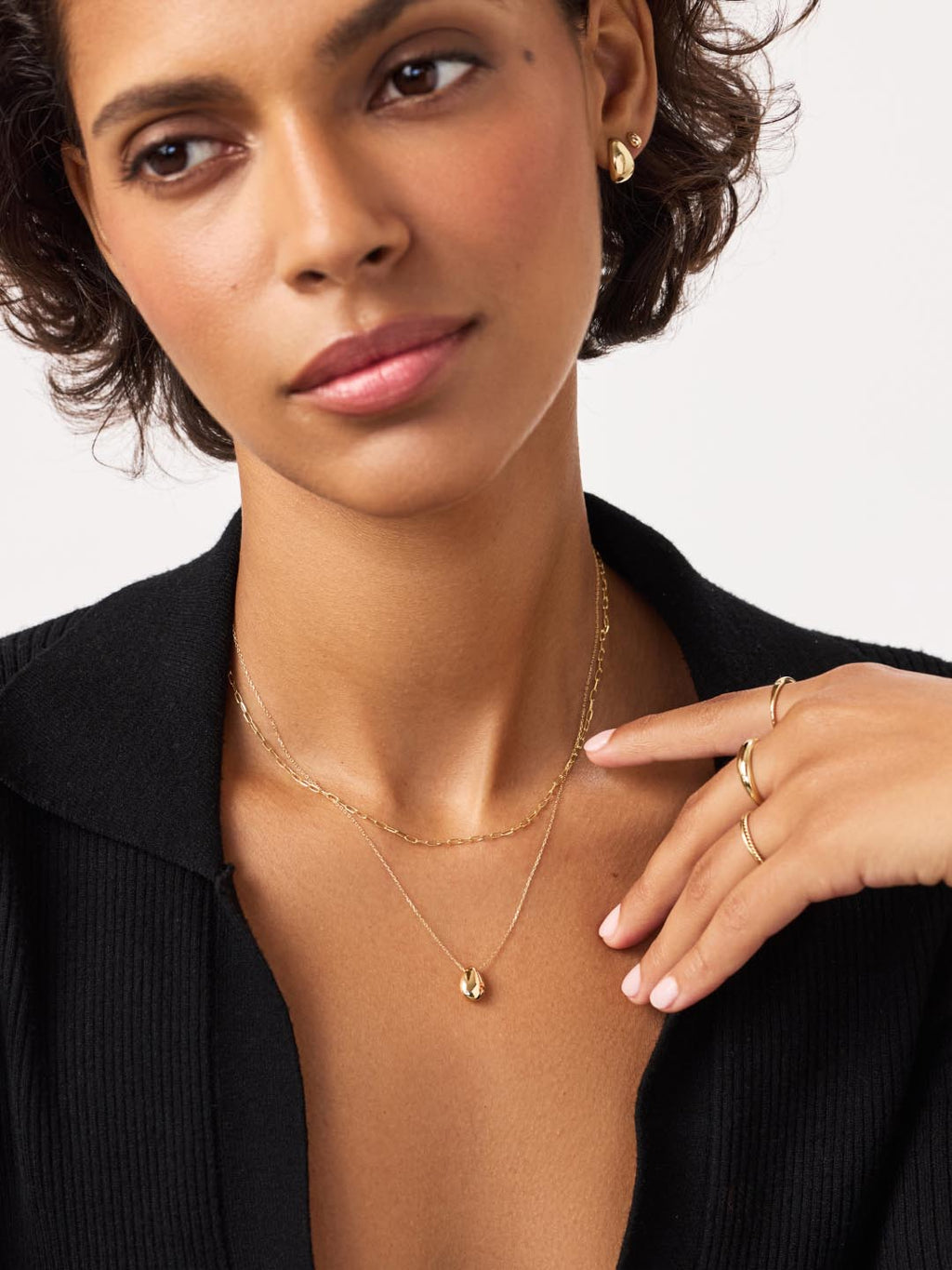 Gold Pendant Necklace - Gold Teardrop Necklace