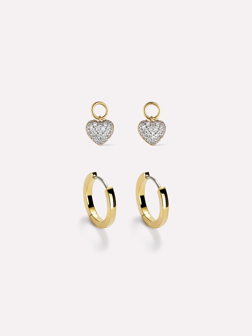 Earring Charms - Pave Heart Charm Huggies