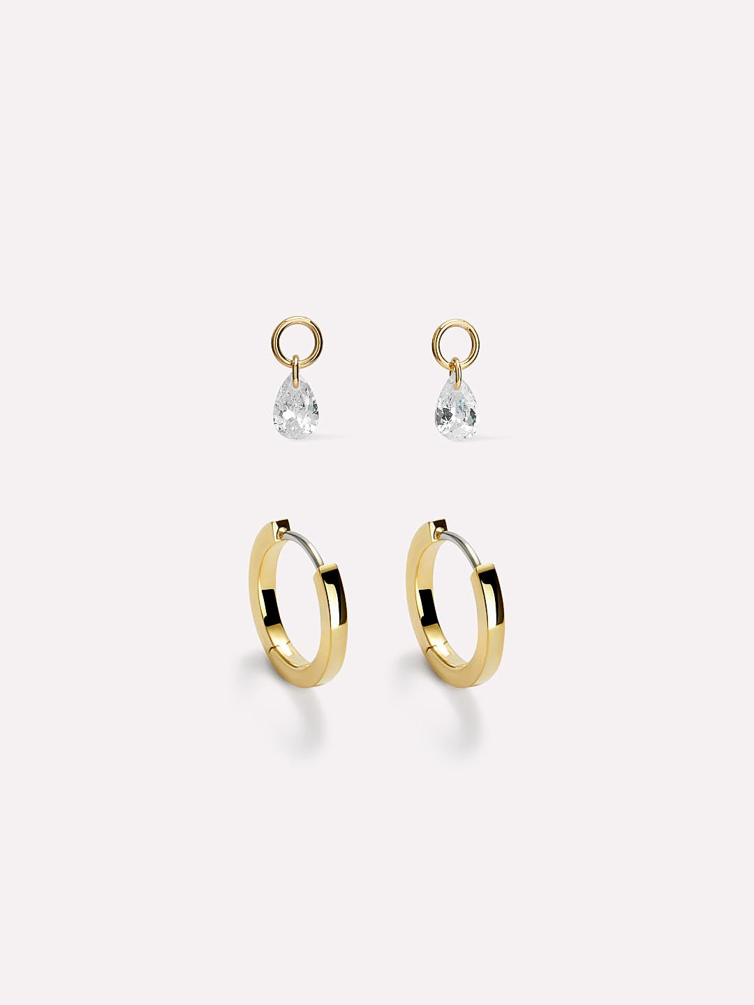 Earring Charms - Floating Stone Charm Huggies