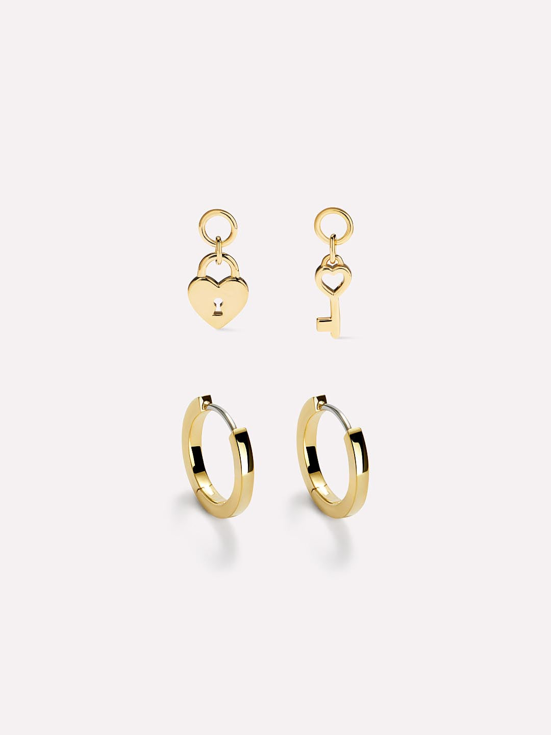 Earring Charms - Lock and Key Charm Huggies