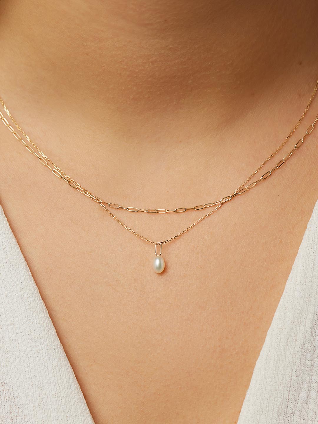 Gold Pearl Necklace - Gold Pearl Layers Set
