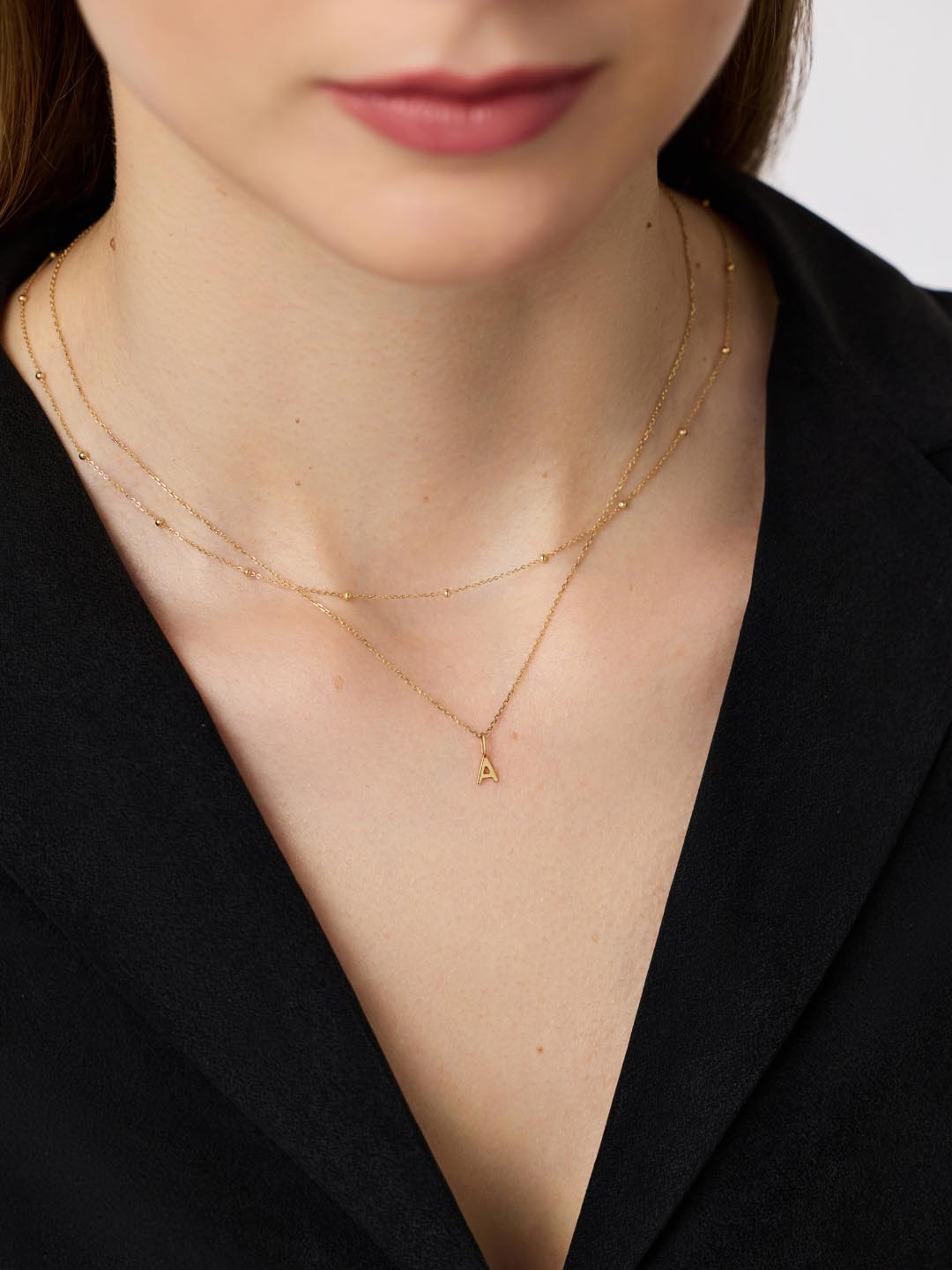 Gold Letter Necklace - Gold Layered Letter Necklace