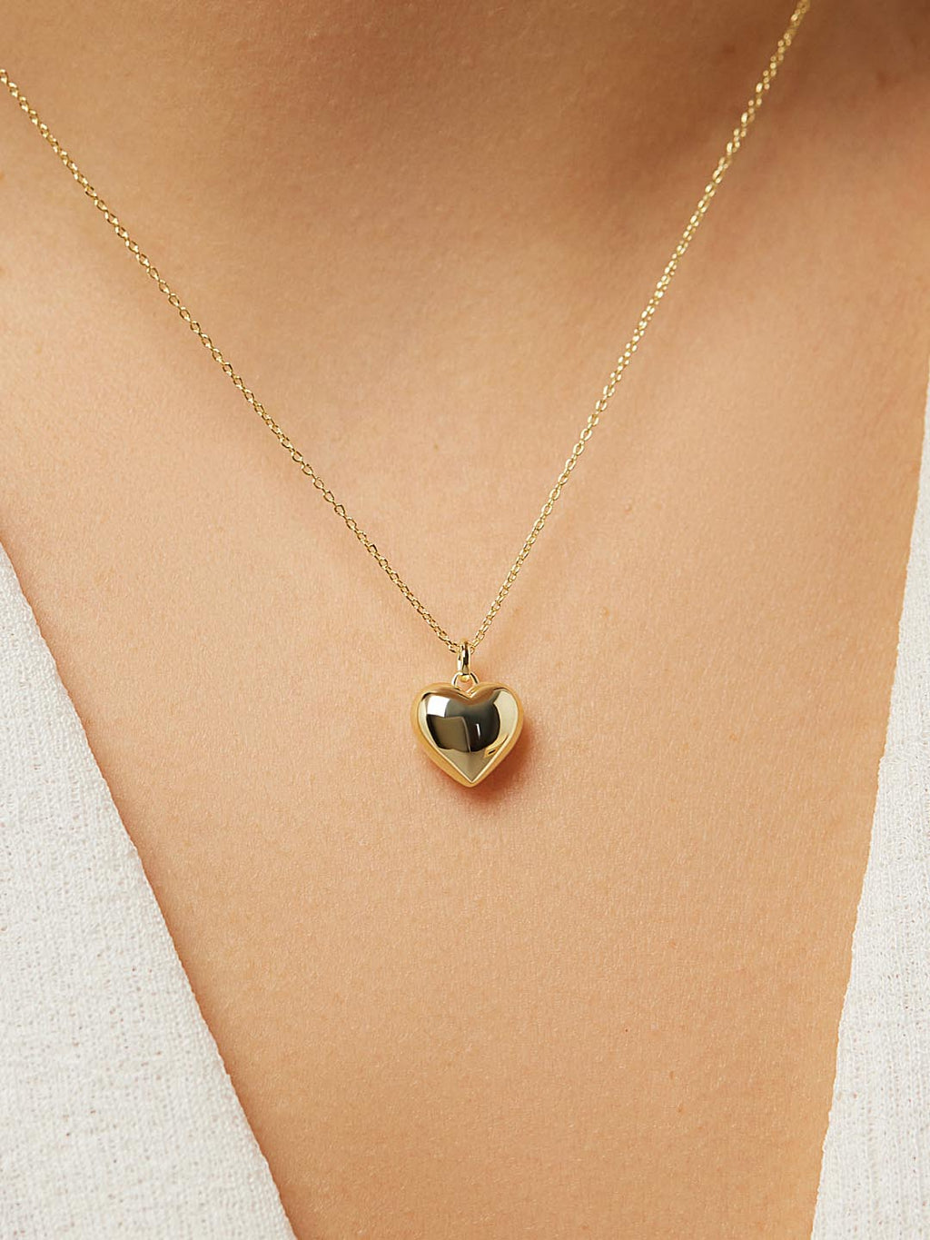 Gold Heart Necklace - Lev Small