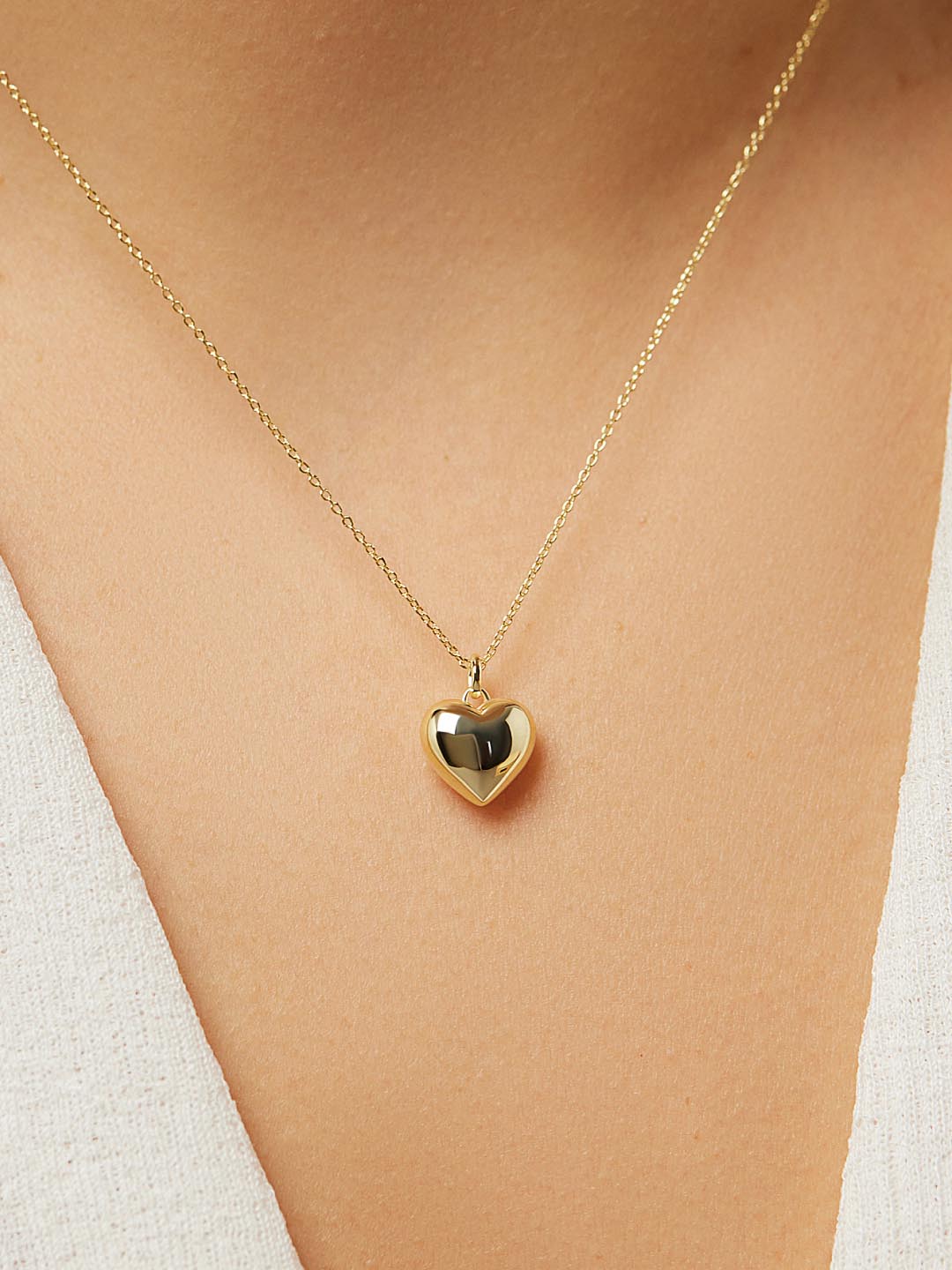 Gold Heart Necklace - Lev Small
