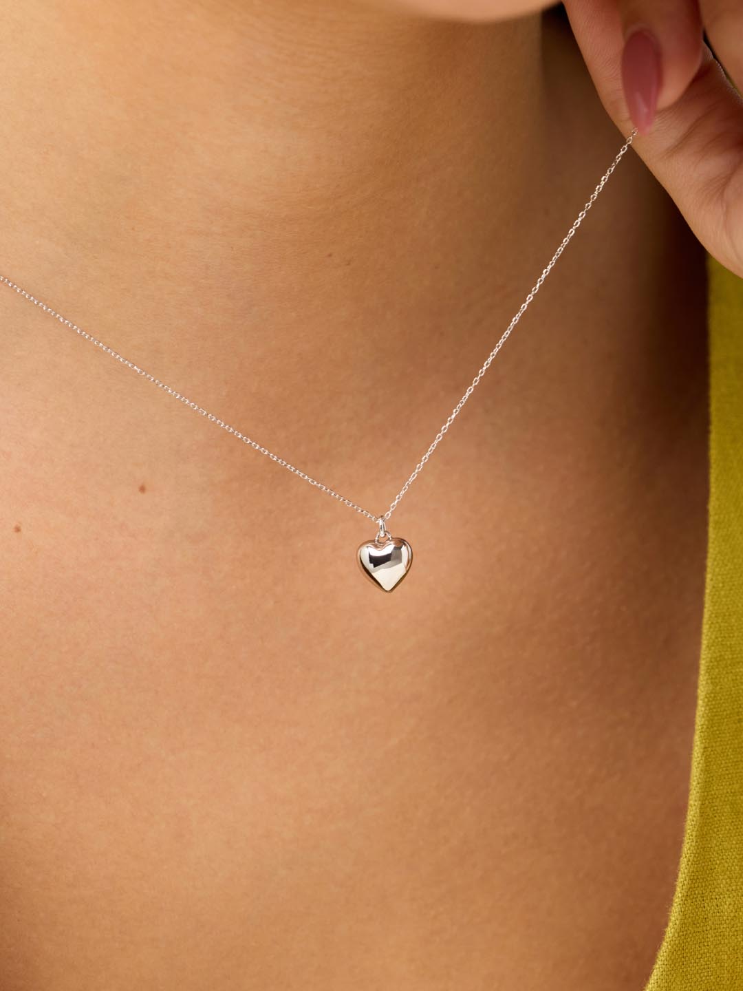 Heart Necklace - Lev Small Silver