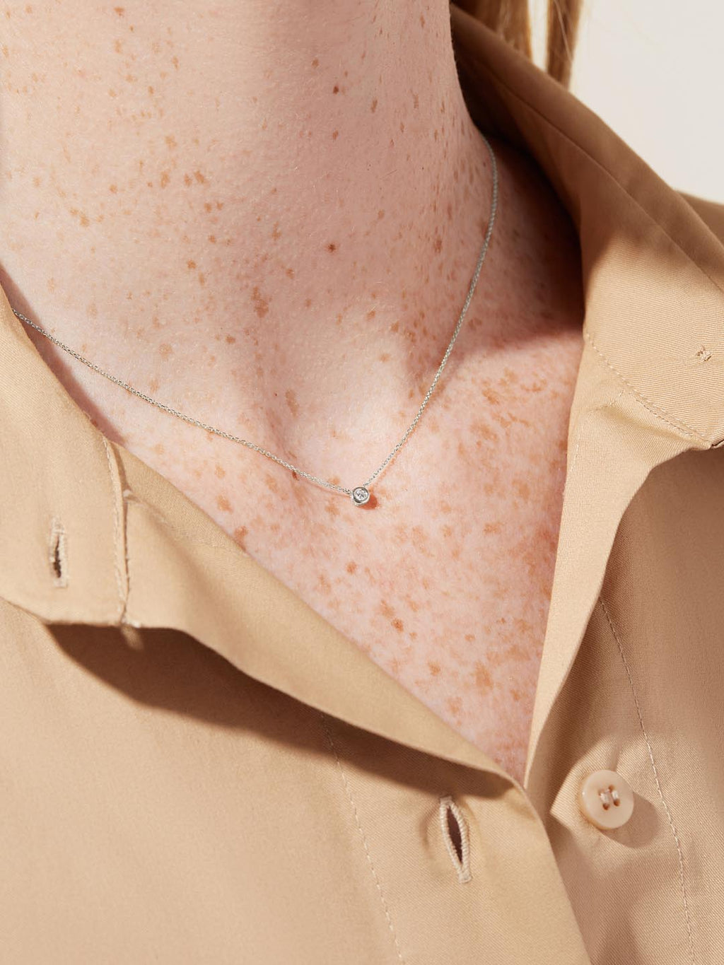 White Gold Necklace - White Gold Diamond Necklace