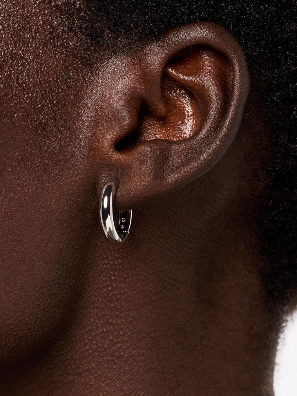 Silver Hoop Earrings - Giulia Medium Silver