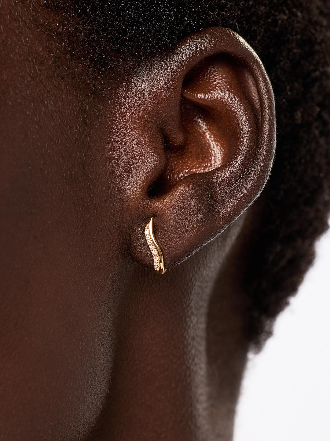 Solid Yellow Gold - Diamond Flame Studs