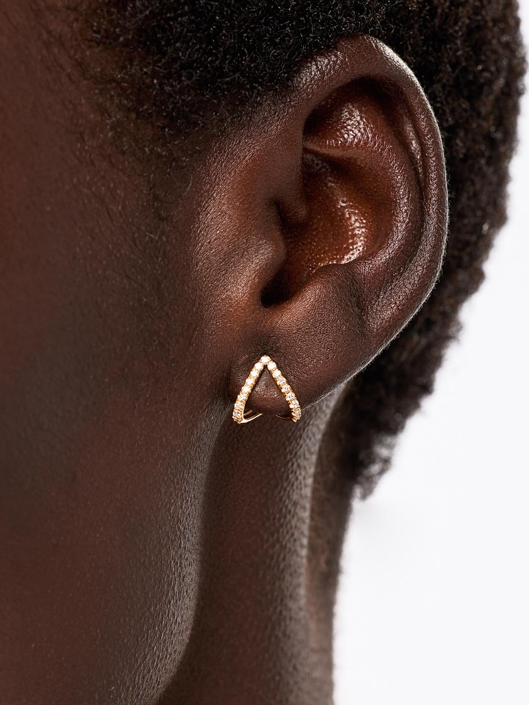 Solid Yellow Gold - Diamond Velora Huggie Studs