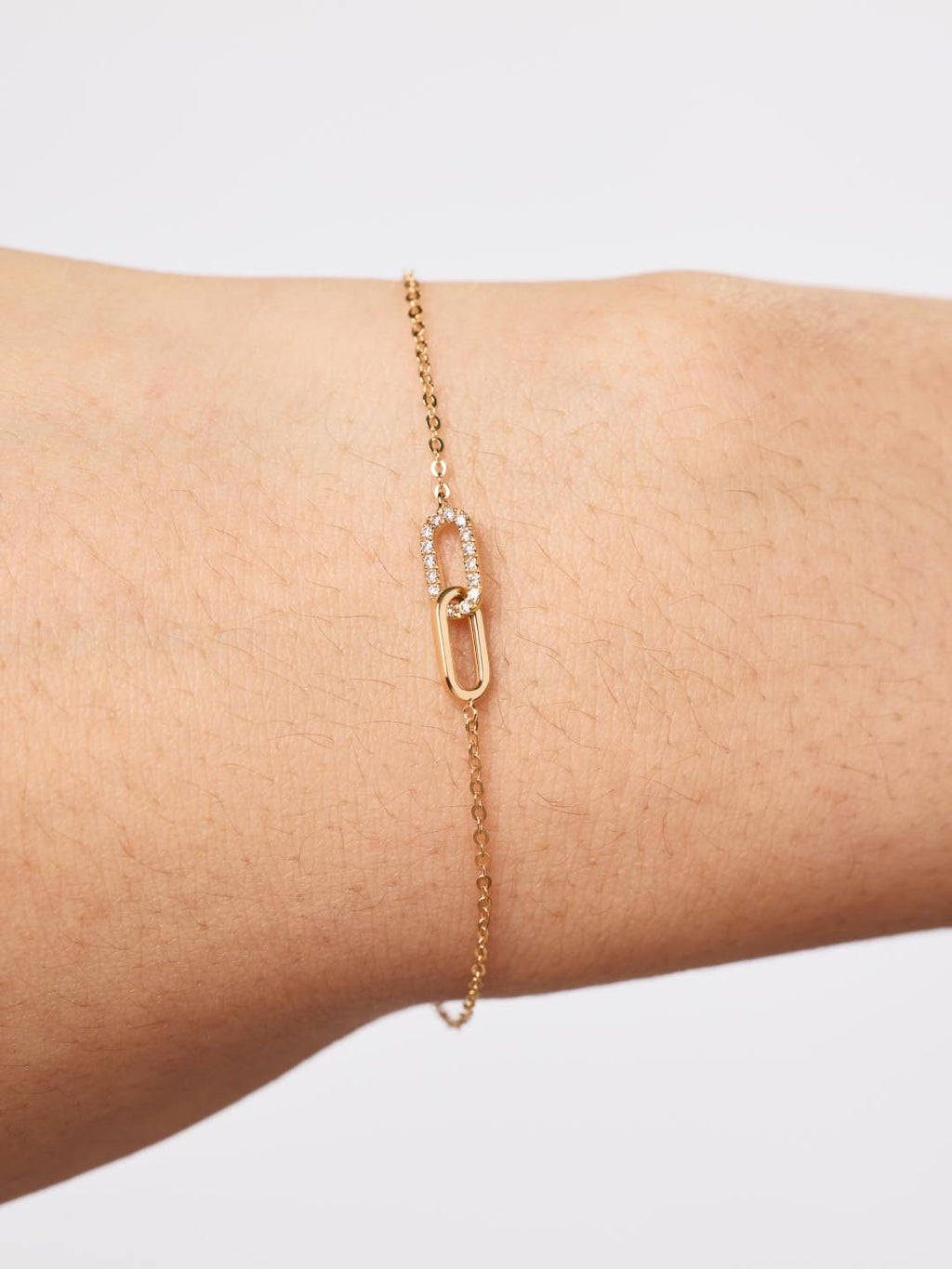 Solid Yellow Gold - Diamond Link Bracelet