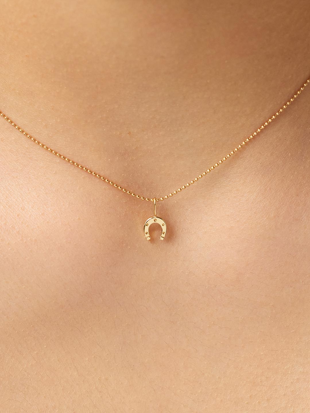Gold Pendant - Gold Mini Horseshoe Charm