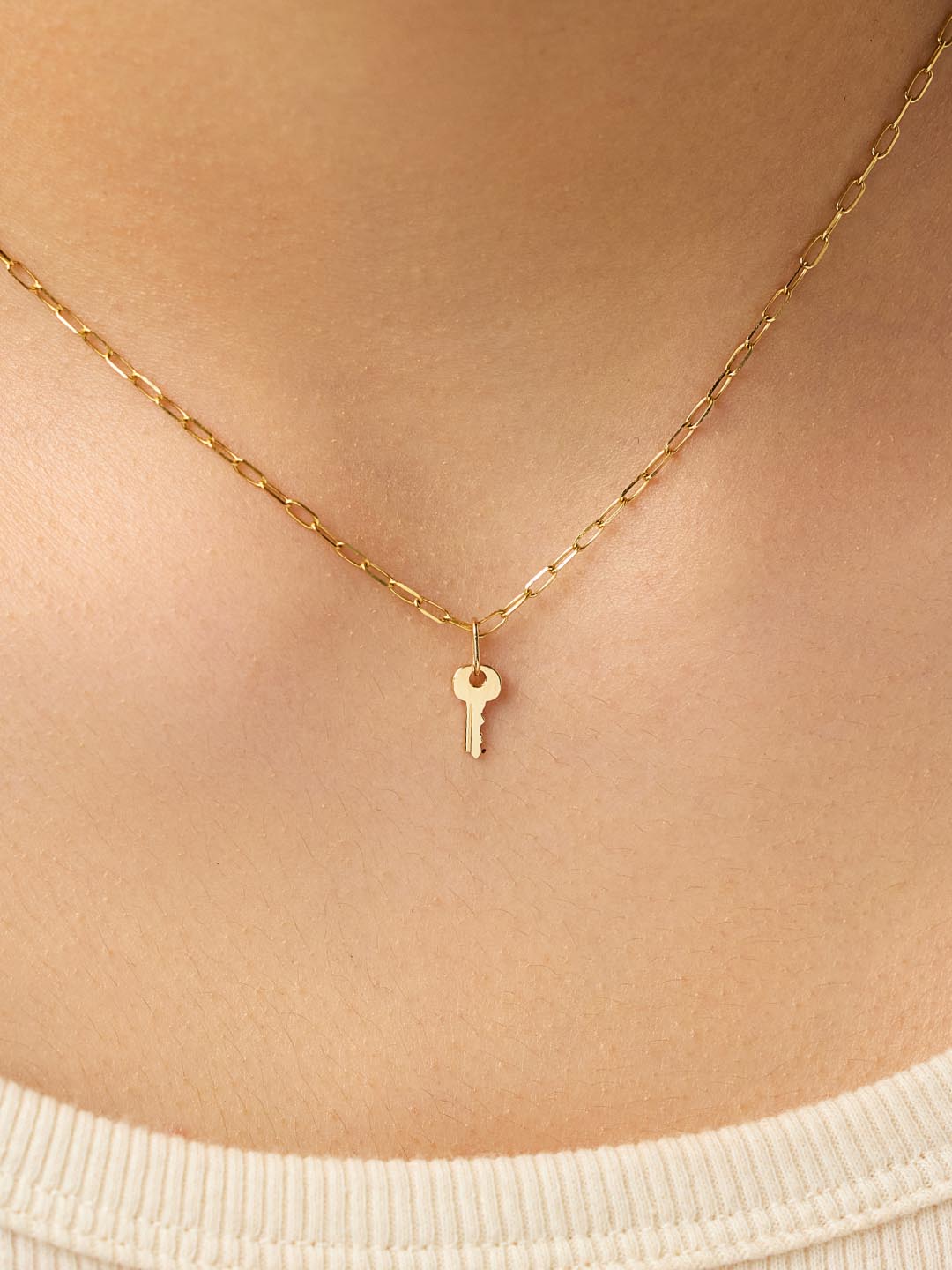 Gold Pendant - Gold Mini Key Charm