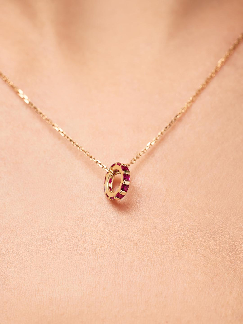 Solid Yellow Gold - Ruby Zeno Charm