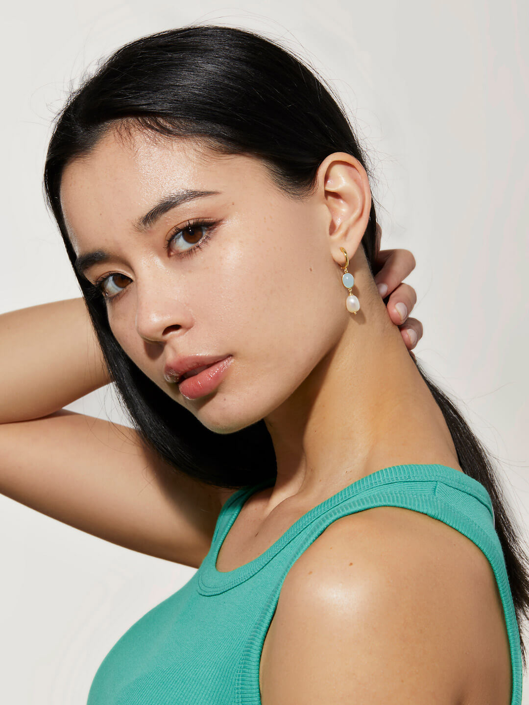 Pearl Drop Earrings - Noelle Mythical Blue