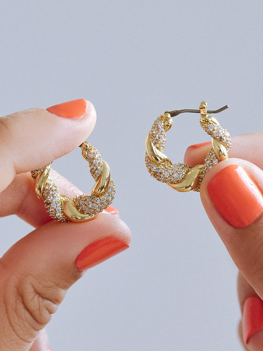 Twisted Hoop Earrings - Paris Pave