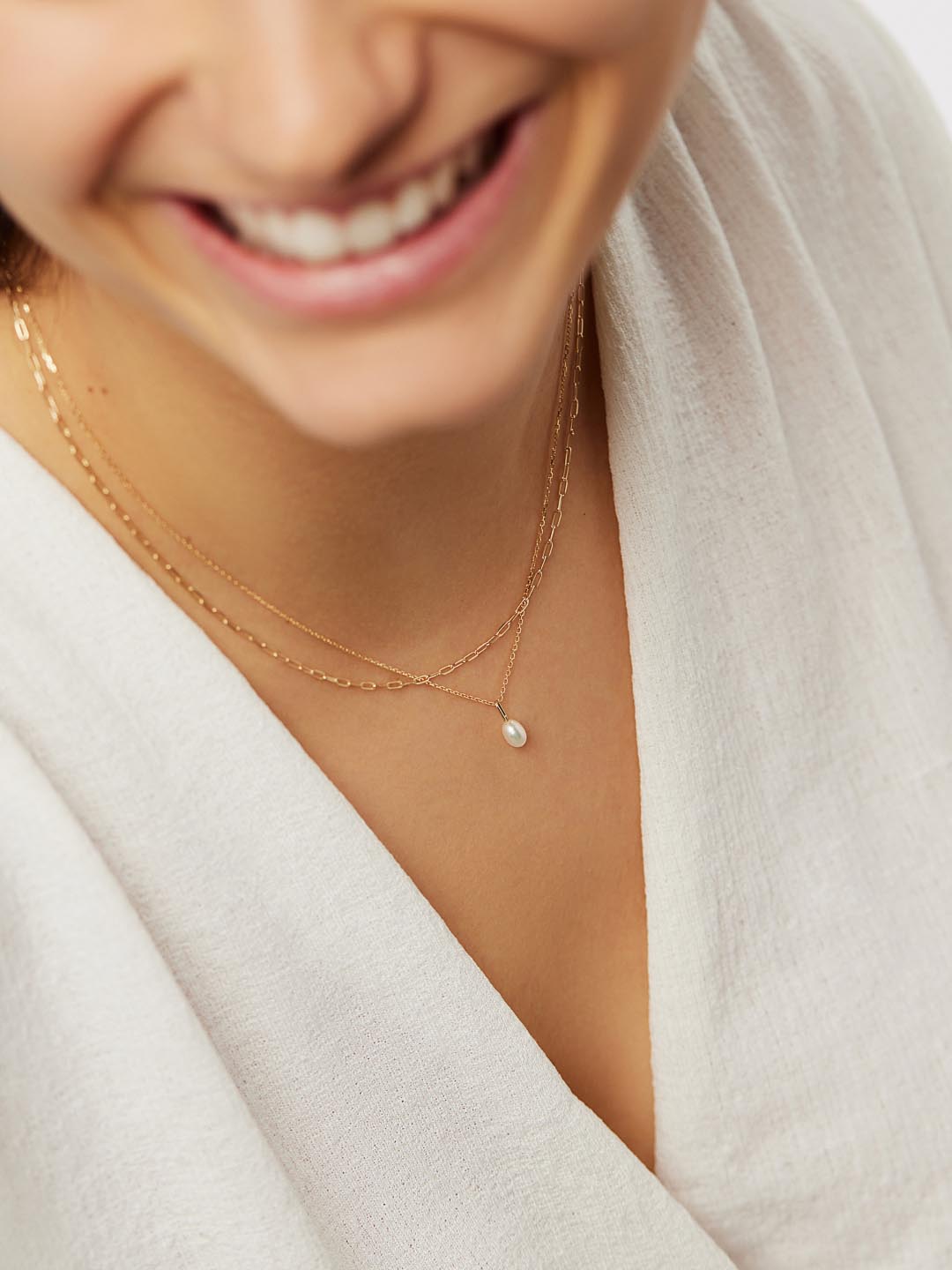 Gold Pearl Necklace - Gold Pearl Layers Set