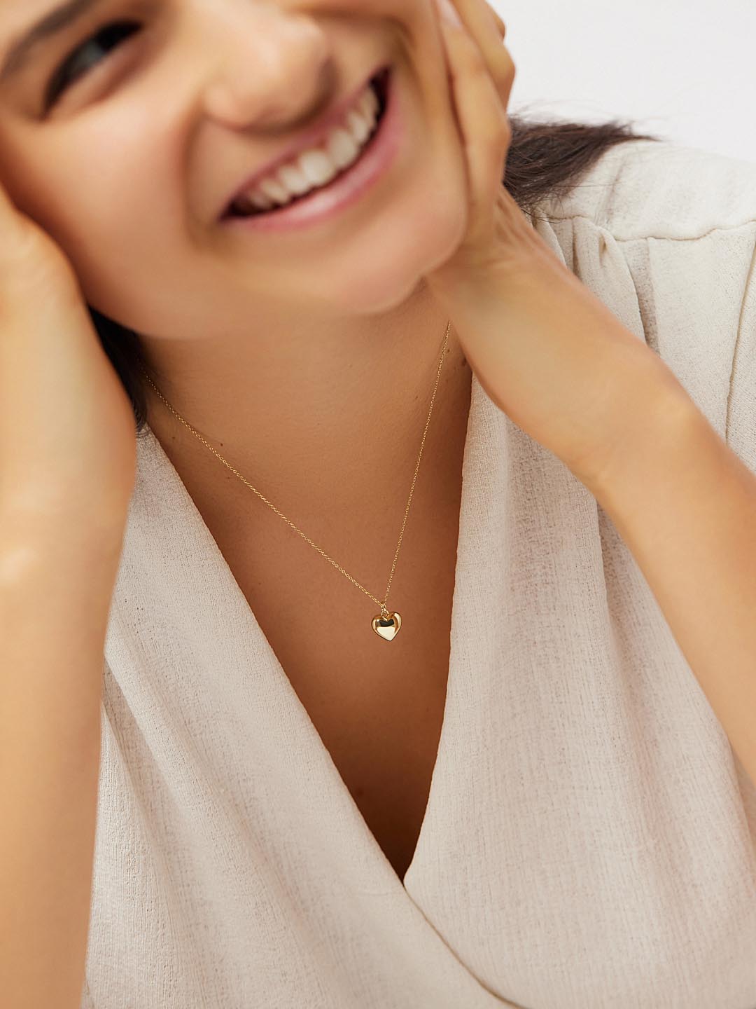 Gold Heart Necklace - Lev Small