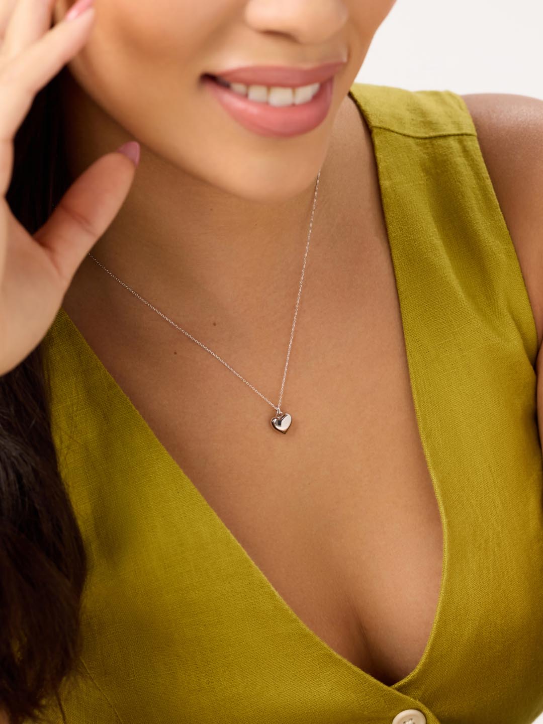 Heart Necklace - Lev Small Silver