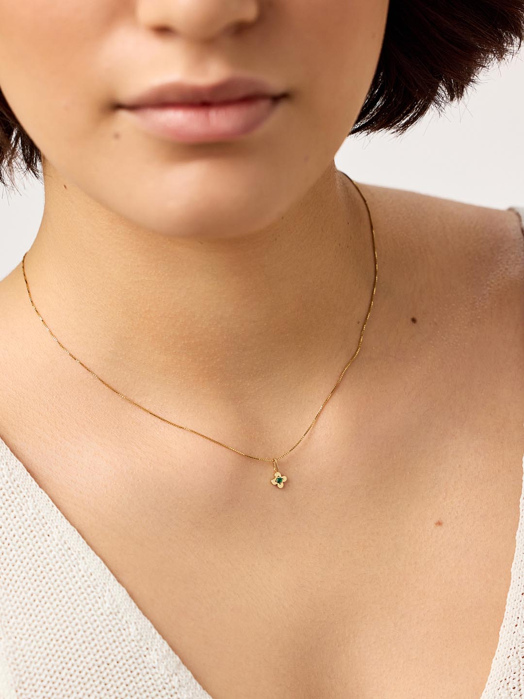 Gold Pendant - Gold Mini Flower Charm