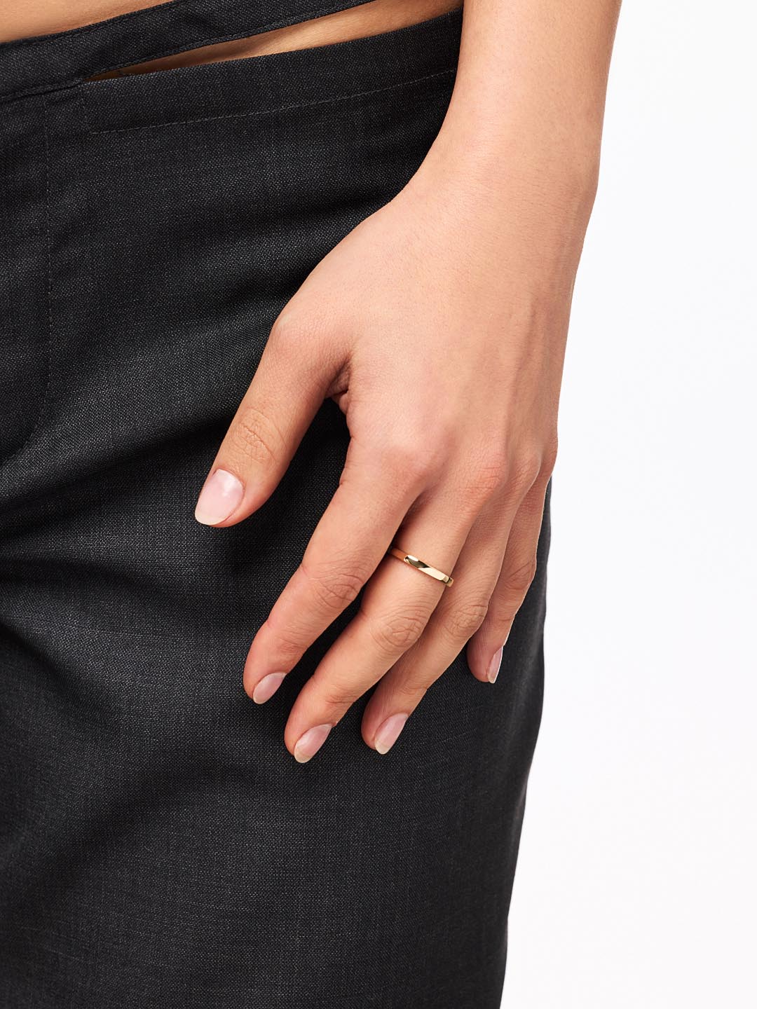 Solid Yellow Gold - Slim Eclipse Ring