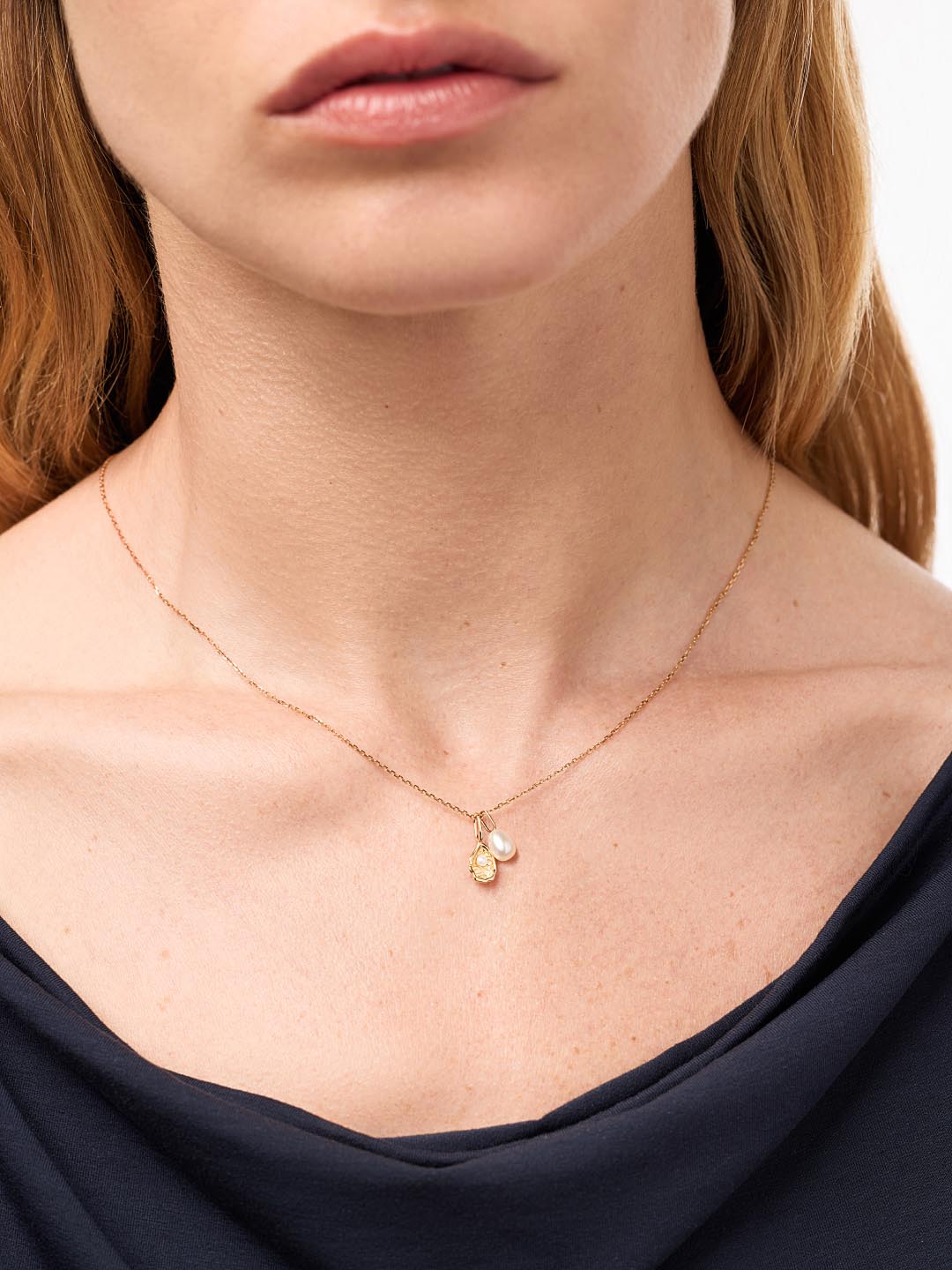 Solid Yellow Gold - Mini Oyster Charm