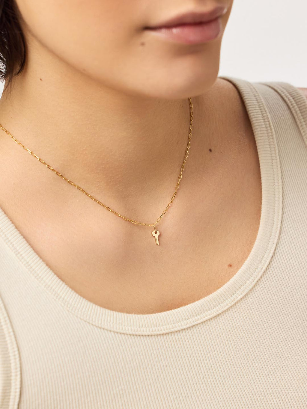 Gold Pendant - Gold Mini Key Charm