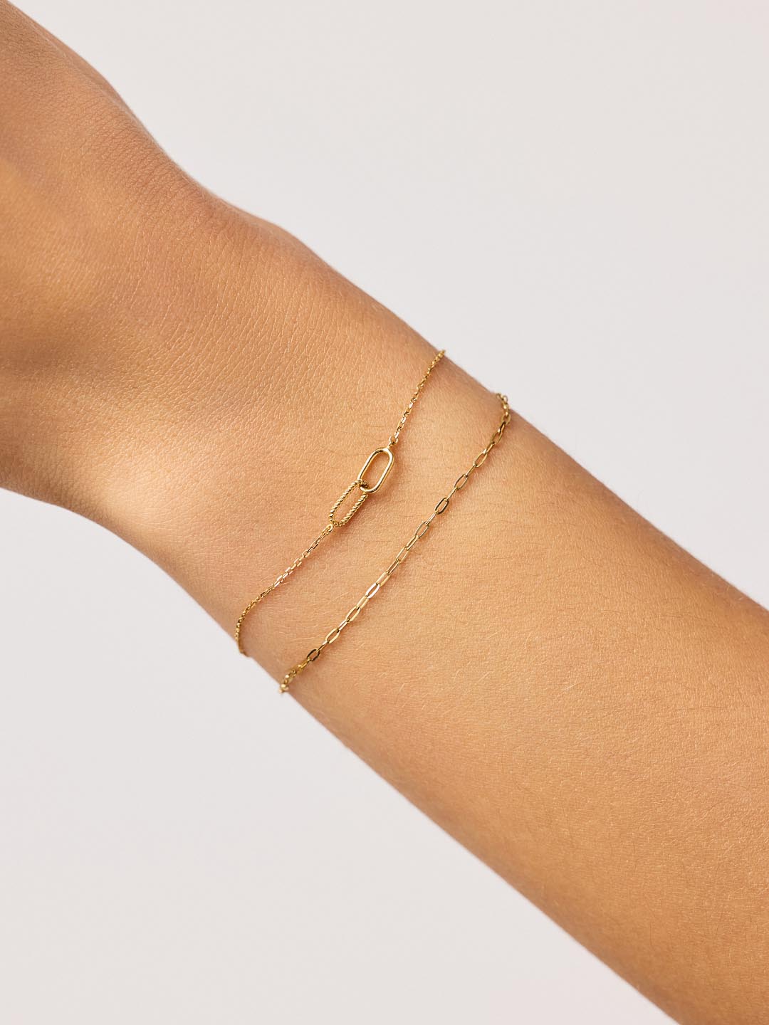 Gold Bracelet Set - Gold Link Bracelet Set