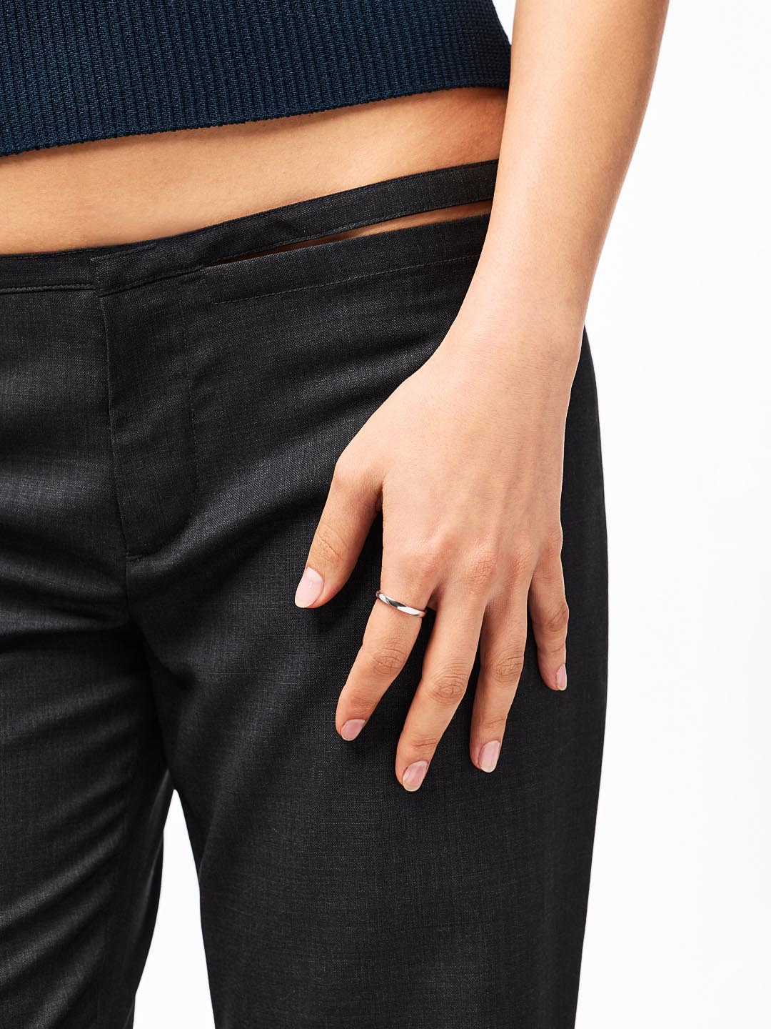Solid White Gold - Slim Eclipse Ring