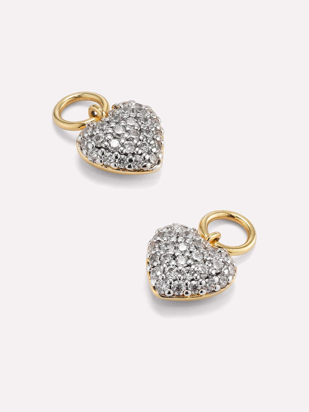 Earring Charms - Pave Heart Charm Huggies