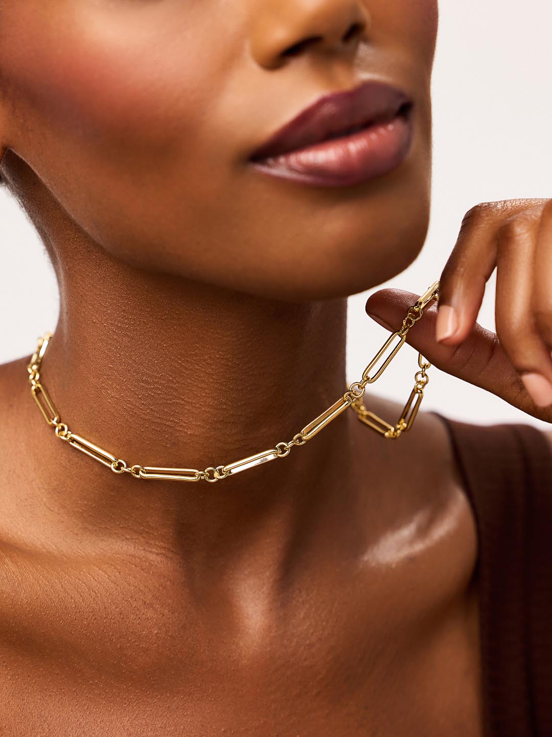 Gold Paperclip Necklace - James