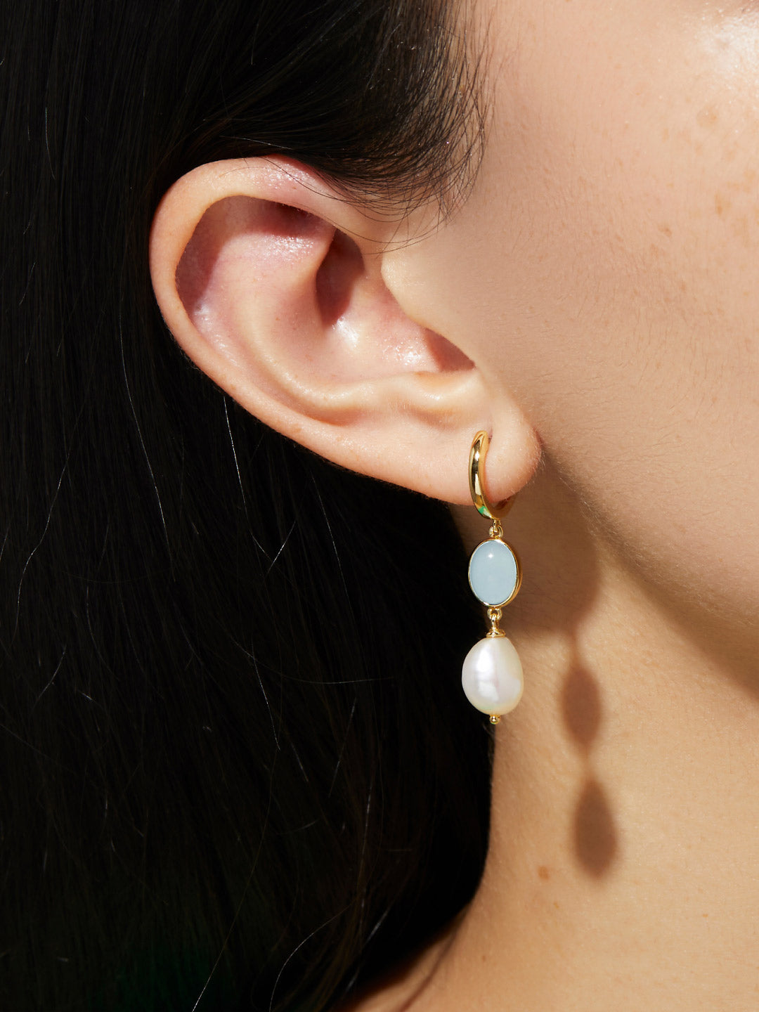 Pearl Drop Earrings - Noelle Mythical Blue