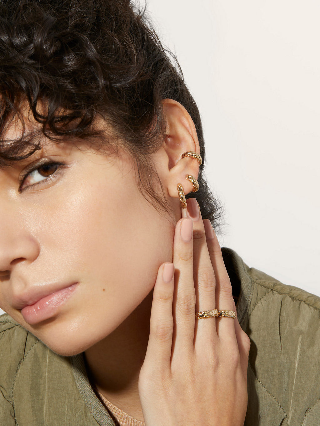 Medium Quilted Hoops - Alessa Medium